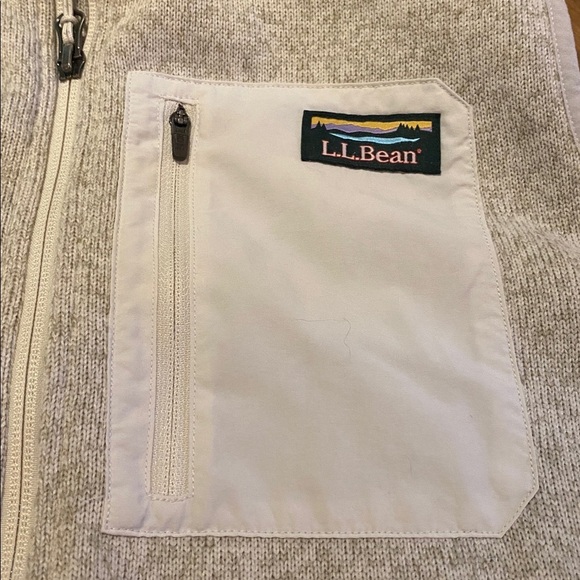LL Bean Sweater Fleece Mens Gorpcore Vest Beige Size XL - Picture 2 of 9